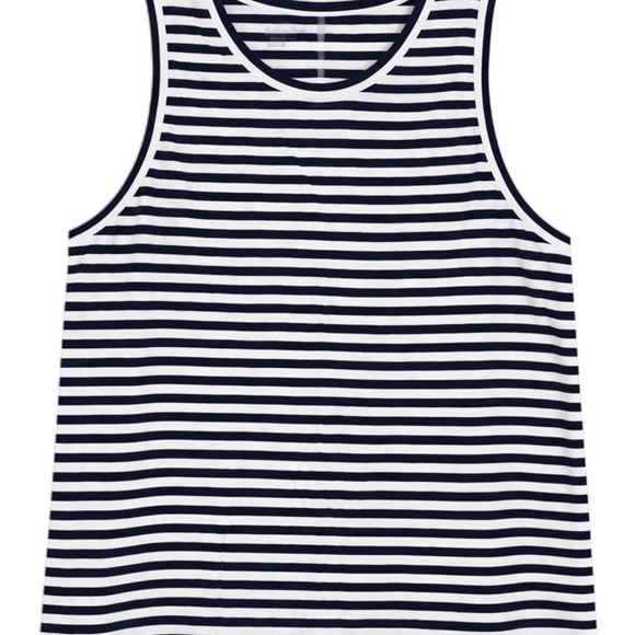 J. Crew Factory Tops - J. Crew Factory Navy and White Striped Tank Top, Sz L